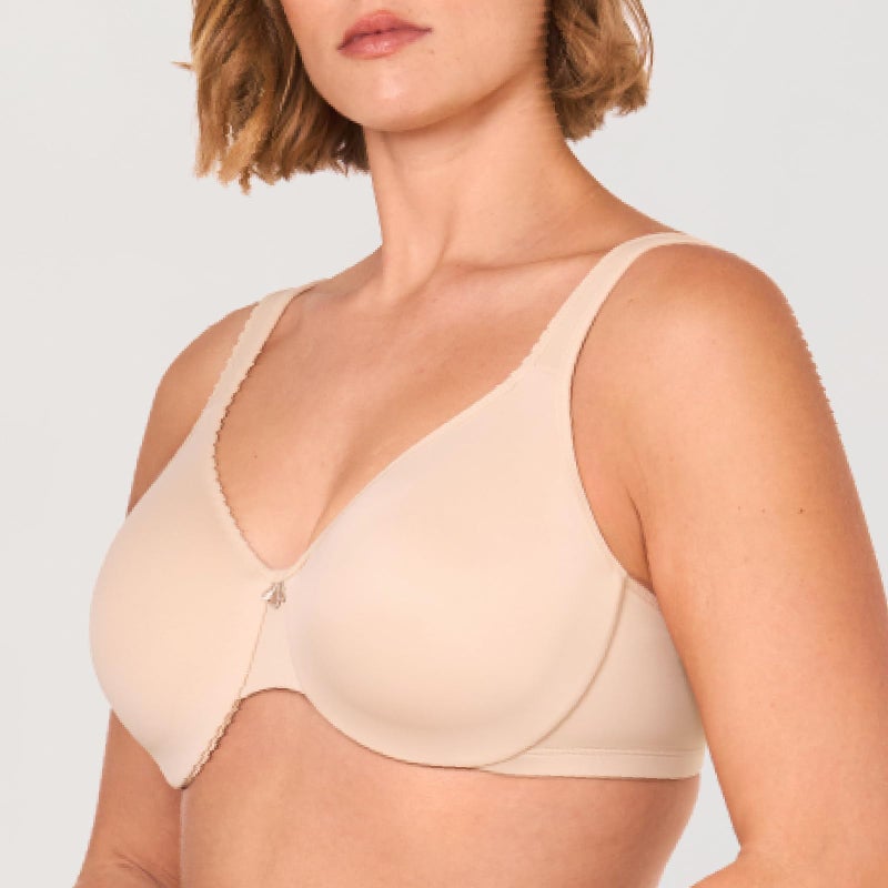 DELIMIRA Women's Minimizer Bra Plus Size Underwire Smooth Full Coverage Seamless Bras Beige 40C - Image 3